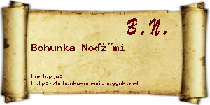 Bohunka Noémi névjegykártya