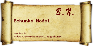 Bohunka Noémi névjegykártya